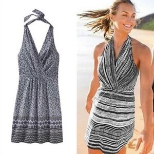 Athleta Go Anywhere Geometric Printed Halter Mini Dress